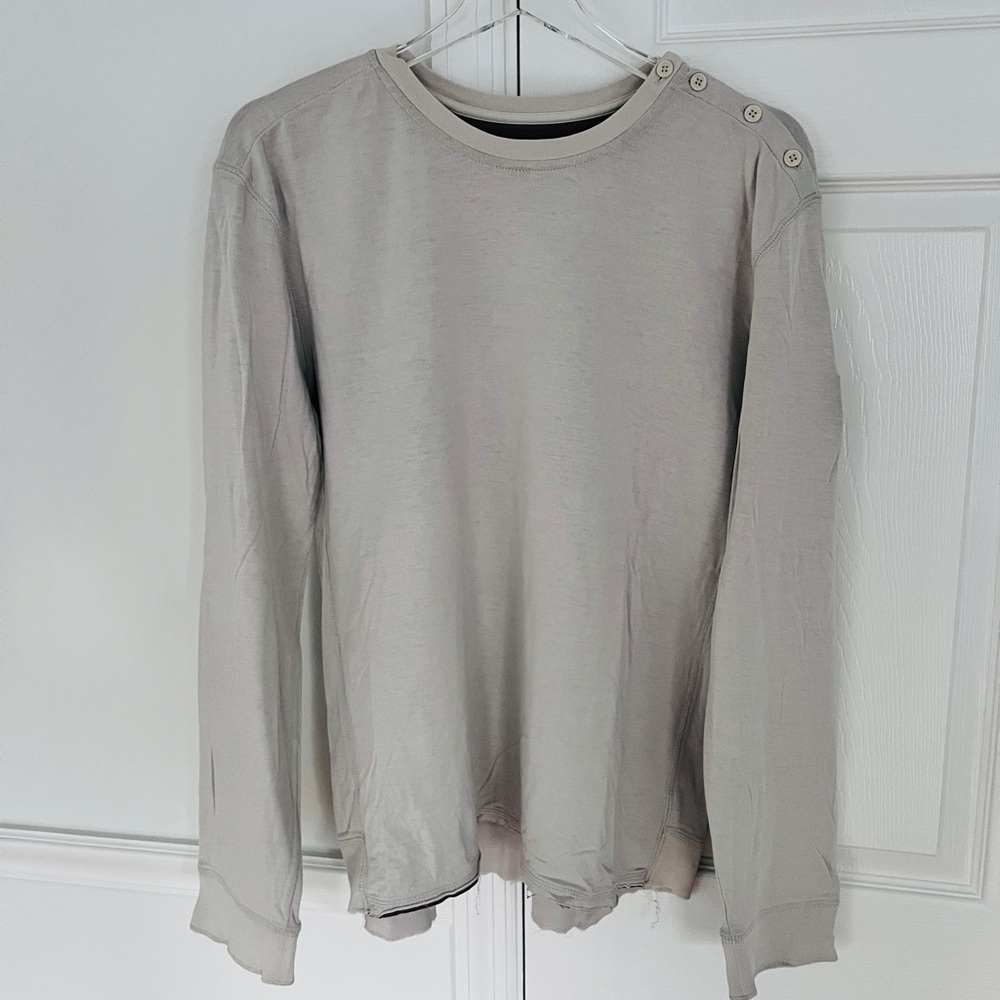 Armani Exchange grunge Cotton Crest Shirt Long Sleeve Shoulder Buttons XL